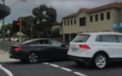 The stolen car (left) involved in the Ripponlea incident. Photo: Facebook.