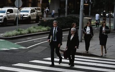 Richard Lancaster SC and Commissioner Virginia Bell arrive at the Law Courts Building on February 24. Photo: AAP Image/Sarah Wilson
