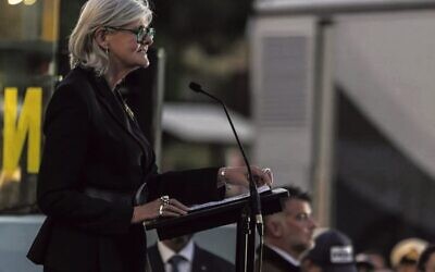 Governor-General Sam Mostyn at dawn Service in North Bondi. 
Photo: Facebook