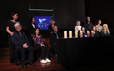Candle lighting at the JCCV's Yom Ha Shoah event at Monash University, Clayton. Photo: Peter Haskin