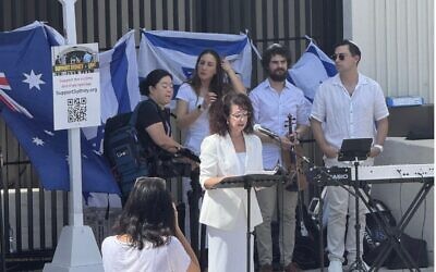 Lynda Ben-Menashe at the Bondi memorial. Photo: LinkedIn