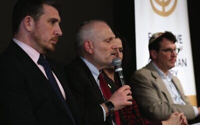 William Daroff with other world Jewish leaders at the Melbourne Holocaust Museum. Photo: Bruce Hill.