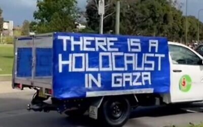 The vehicle driving through Jewish areas of Melbourne. Photo: Instagram.