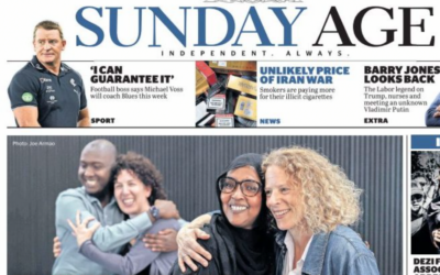 Photo: the cover of The Age, April 5. Photo: Instagram