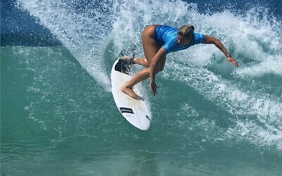 Anat Lelior in action at the 2026 WSL Challenger Series women's event at Merewether Beach, Newcastle. This coming week, she will surf at Bells Beach in round one of the WSL Championship Tour. Photo: WSL