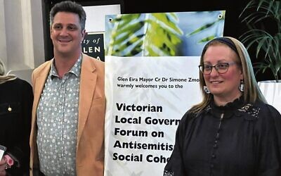 Port Phillip mayor Alex Makin and Glen Eira mayor Simone Zmood. 
Photo: Bruce Hill.
