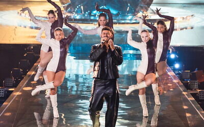 Israel's Noam Bettan performs during his first rehearsal on the Eurovision stage in Vienna, Austria, May 3, 2026. Photo: Corinne Cumming/EBU