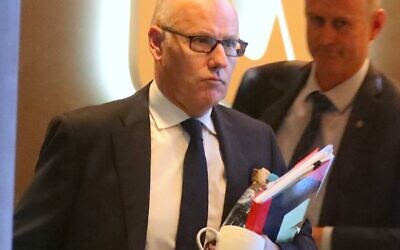 John Lyons leaving the ABC office.  Photo: AAP Photos.