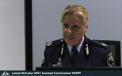 NSW Police assistant commissioner Leanne McCusker gives testimony.