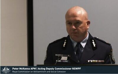 NSW Police acting deputy commissioner Peter McKenna. Photo: screenshot