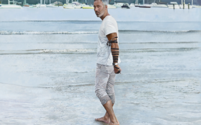Archibald Prize 2026 finalist, Michael Zavros ‘Alex with his tefillin in the sea’, oil on canvas, 205.2 x 137.9 cm © the artist. Photo: Art Gallery of New South Wales, Jenni Carter