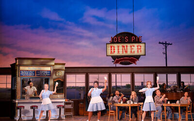 (from left) Jenna (Natalie Bassingthwaighte), Becky (Gabriyel Thomas) and Dawn (Mackenzie Dunn) in the diner in the musical Waitress. Photos: Jeff Busby