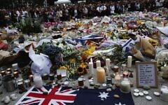 The makeshift memorial at Bondi Pavilion after the Bondi Beach terrorist attack, seen on December 15, 2025. Photo: Nadine Saacks