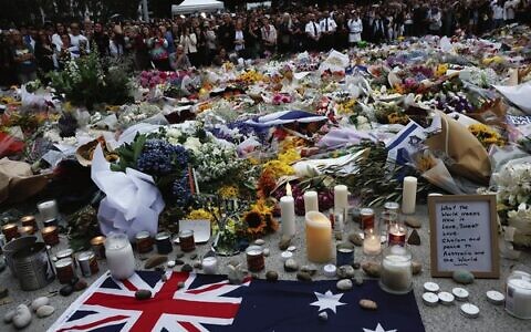 The makeshift memorial at Bondi Pavilion after the Bondi Beach terrorist attack, seen on December 15, 2025. Photo: Nadine Saacks