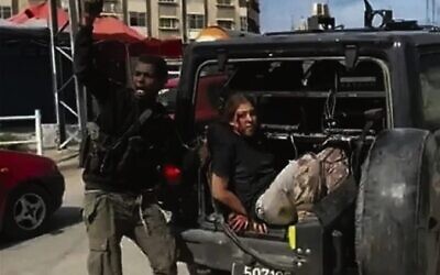 Israeli hostage Naama Levy being abducted on October 7, 2023.