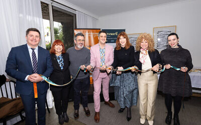 (L to R) Ashleigh Martin – Principal, Caulfield Grammar School; Cr Alex Makin – Mayor, City of Port Phillip; Mark Stracey – Executive Director, Homelessness and Housing Support, Homes Victoria; Her Excellency Professor the Honourable Margaret Gardner AC – Governor of Victoria and Patron-in-Chief, Lighthouse Foundation; Susan Barton AM – Founder and Director, Lighthouse Foundation; Leah Boulton – Chief Executive Officer, Pathways Melbourne; Pathways Melbourne director of programs Dassi Erlich. Photo: Simon Milder.