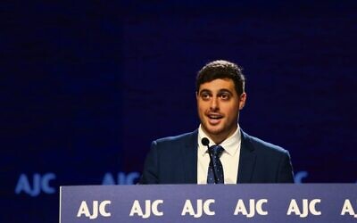 Jonathan Iadarola accepts the AJC award. Photo: Supplied
