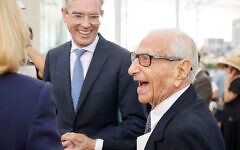 Isaac Wakil with former Premier Dominic Perrottet at the ribbon-cutting ceremony for the opening of the Art Gallery's Naala Badu building, December 2022. Photo: Art Gallery of New South Wales