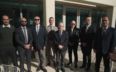 Israel's ambassador to Australia, Dr Hillel Newman, together with leaders of the Iranian Australian community in Canberra. Photo: Facebook.