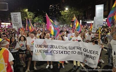 Dayenu march in this year's Mardi Gras. Photo: Toby Evans Dayenu march in this year's Mardi Gras. Photo: Toby Evans