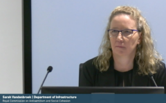 Sarah Vandenbroek, first assistant secretary in the Department of Infrastructure, Transport, Regional Development, Communications, Sport, and the Arts. Photo: screenshot