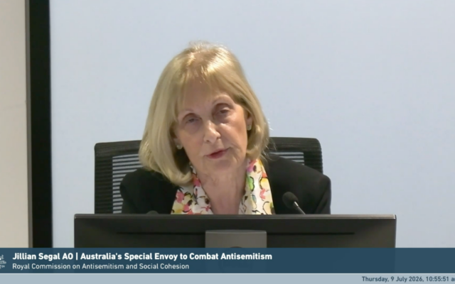 Australia's Special Envoy to Combat Antisemitism, Jillian Segal, at the Royal Commission on Antisemitism. Photo: Screenshot. Australia's Special Envoy to Combat Antisemitism, Jillian Segal, at the Royal Commission on Antisemitism. Photo: Screenshot.