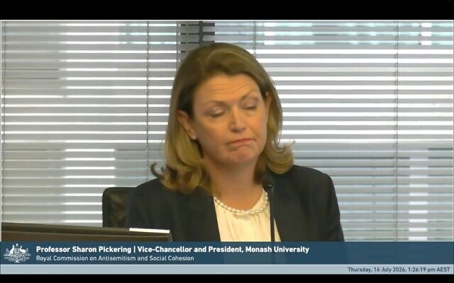 Professor Sharon Pickering, Vice Chancellor and President of Monash University. Photo: Screenshot Professor Sharon Pickering, Vice Chancellor and President of Monash University. Photo: Screenshot