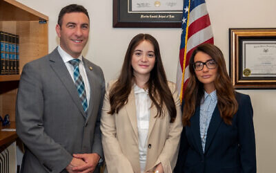 Sheina Gutnick with New York City Council Members Eric Dinowitz and Inna Vernikov, Co-Chairs of the City Council Taskforce to combat antisemitism.  Photo: Instagram @sheina.gutnick