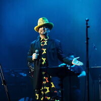 Culture Club lead singer Boy George performs on stage at a November 7, 2017 concert in Tel Aviv. Photo: Times of Israel