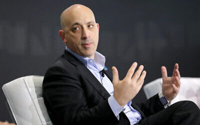 Jonathan Greenblatt on a panel in New York City in 2023. 
Photo: JP Yim/Getty Images via AFP