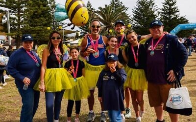 The family of Matilda Bee with Alex and Vicky Ryvchin and family, plus JCA CEO Alain Hasson at Archer Park. Photo: Daniel Katz