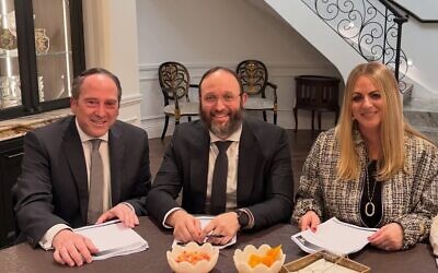 CHC President Dr Howard Zemer with Rabbi and Rebbetzin Daniel and Sarah Rabb. Photo Facebook