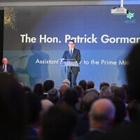 Patrick Gorman speaks at the launch of the new Holocaust Education Centre in Perth on Thursday, August 27. Photo: Facebook