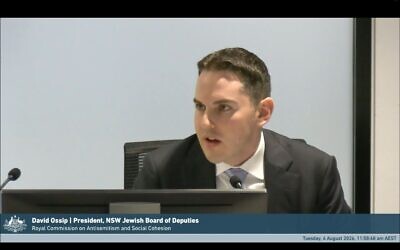 David Ossip, President of the NSW Jewish Board of Deputies. Photo: Screenshot.