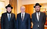 From left: Rabbi Yanky Super, Prime Minister Anthony Albanese, Rabbi Mendy Berger. Photo: Supplied
