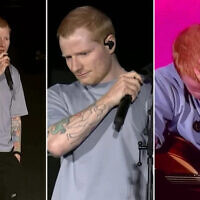 Ed Sheeran speaks at the start of a concert in Philadelphia. Photos: Screenshots/Ed Sheeran via Instagram/X