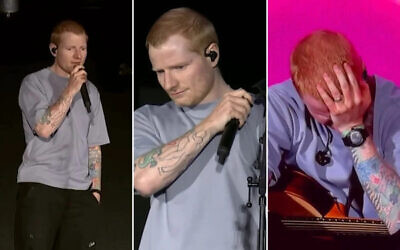 Ed Sheeran speaks at the start of a concert in Philadelphia. Photos: Screenshots/Ed Sheeran via Instagram/X