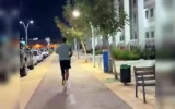 Screen capture from video of amputee Israeli athlete Shalev Biton from a video promoting a single-shoe order service from Adidas, August 2026. (Shalev Biton)