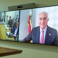 Reza Pahlavi meets virtually with coalition MPs and Senators. Photo: Facebook