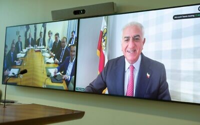 Reza Pahlavi meets virtually with coalition MPs and Senators. Photo: Facebook