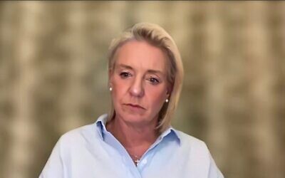 Senator Bridget McKenzie speaking via Zoom. Photo: Screenshot