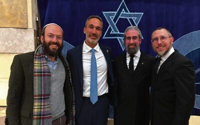 From left: Rabbi Noam Sendor, Alex Ryvchin, Rabbi Yaakov Glasman and Rabbi Shmuel Karnowski.
