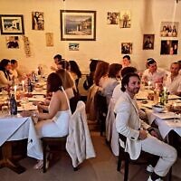 The Shabbat Club dinner at the Mediterranean Greek Tavern on Friday night. Photo: Facebook