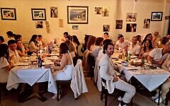 The Shabbat Club dinner at the Mediterranean Greek Tavern on Friday night. Photo: Facebook