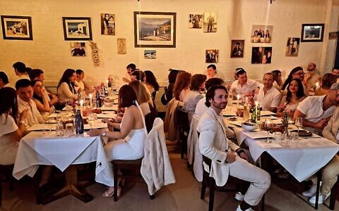 The Shabbat Club dinner at the Mediterranean Greek Tavern on Friday night. Photo: Facebook