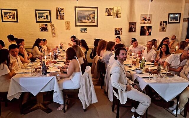 The Shabbat Club dinner at the Mediterranean Greek Tavern on Friday night. Photo: Facebook