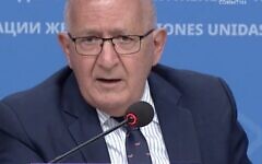 Chris Sidoti, one of three commissioners on the UN Human Rights Council's Independent International Commission of Inquiry on the Occupied Palestinian Territory and Israel. Photo: X