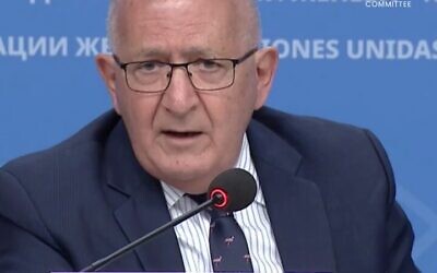 Chris Sidoti, one of three commissioners on the UN Human Rights Council's Independent International Commission of Inquiry on the Occupied Palestinian Territory and Israel. Photo: X