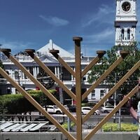 The menorah opposite Stonnington Town Hall. Photo: Bruce Hill
