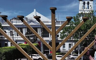 The menorah opposite Stonnington Town Hall. Photo: Bruce Hill